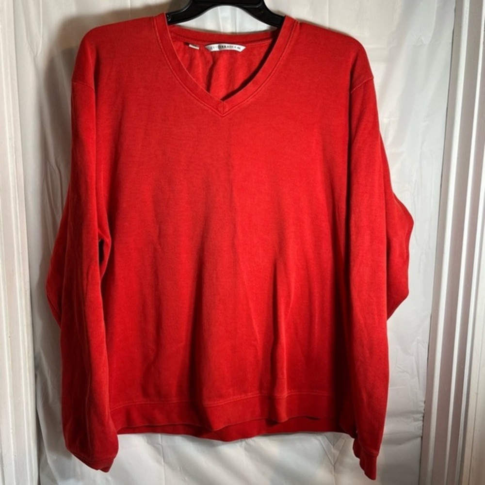 Cutter & Buck Pullover Waffle Knit Sweater Mens Size XL Orange Cotton Preppy